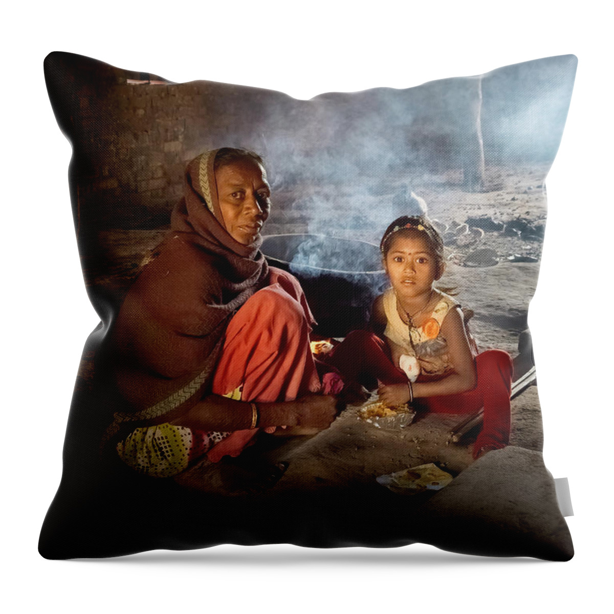Grandma Throw Pillow featuring the photograph Grandma and grand daughter by Usha Peddamatham
