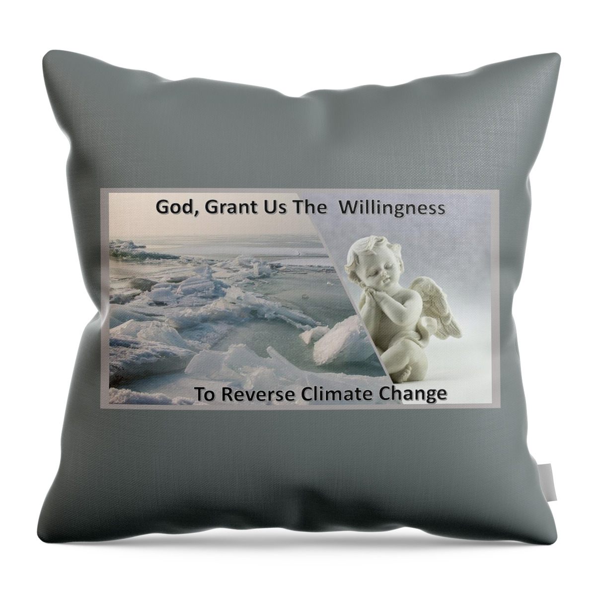 Arctic Throw Pillow featuring the mixed media Grant Us The Willingness by Nancy Ayanna Wyatt