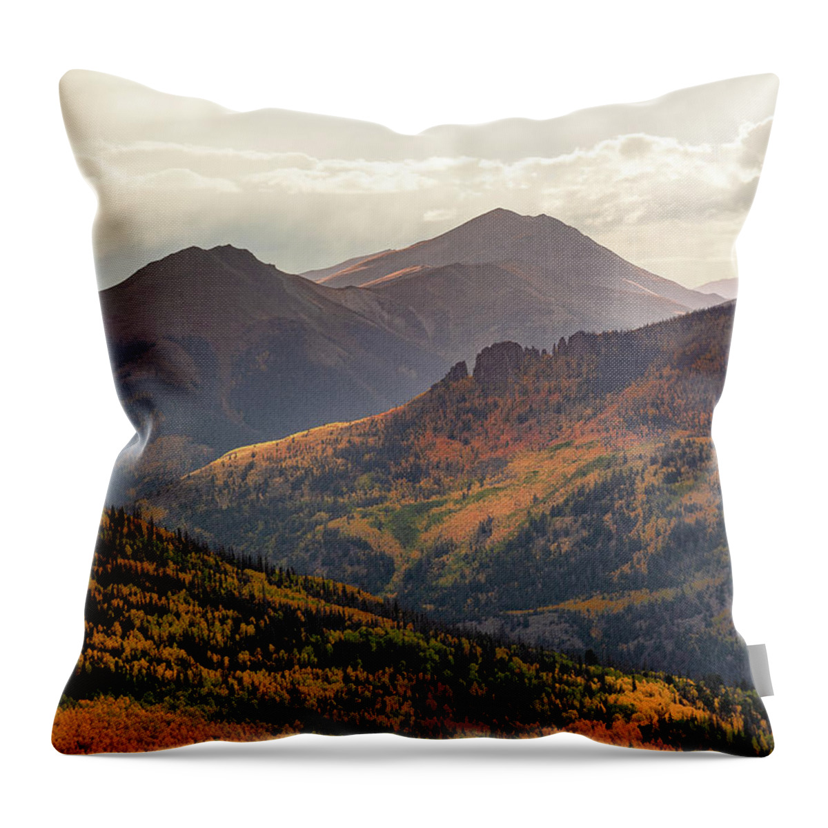 Colorado Throw Pillow featuring the photograph Grassy Mountain and Red - San Juan Mountains by Aaron Spong