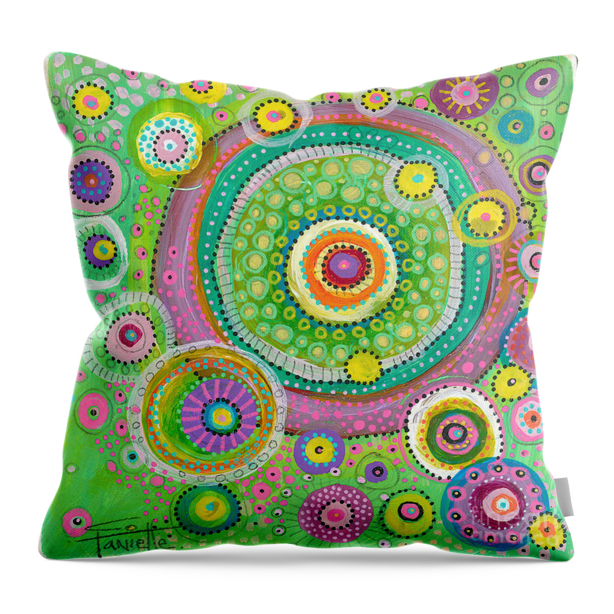 Circles Painting Throw Pillow featuring the painting Gratitude by Tanielle Childers