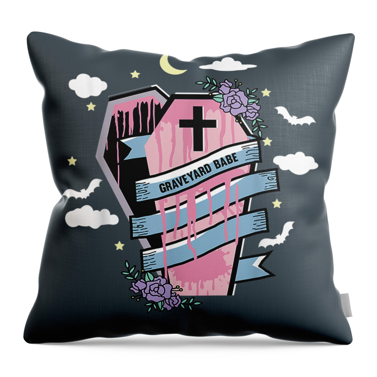 Goth Decorative Cushion, Pastel Cushion Cover