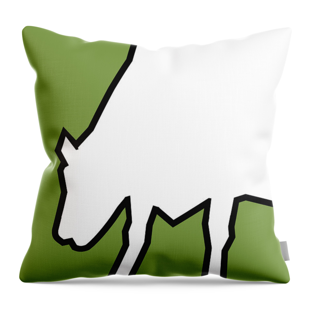 Cow Throw Pillow featuring the digital art Grazing cow. by Fatline Graphic Art