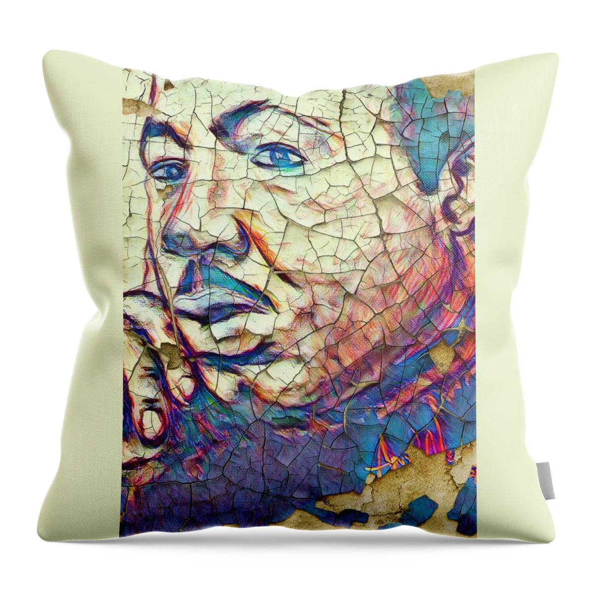  Throw Pillow featuring the mixed media Greatness by Angie ONeal