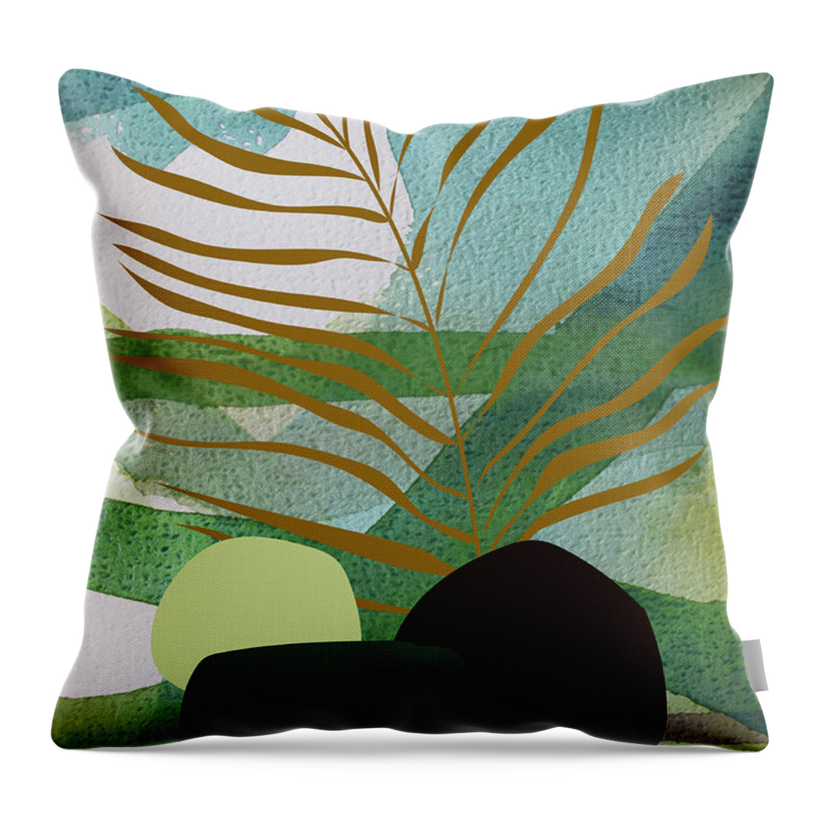 Summer Throw Pillow featuring the painting Green garden by Johanna Virtanen