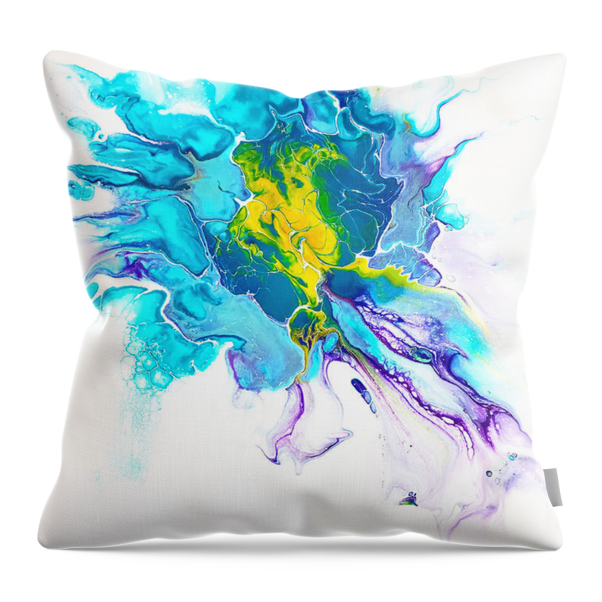 Abstract Throw Pillow featuring the painting Green Turtle by Christine Bolden