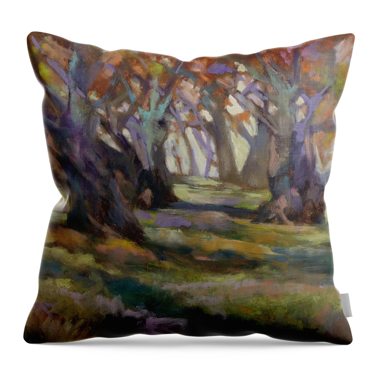 Plein Air Throw Pillow featuring the painting Grove by Carol Klingel