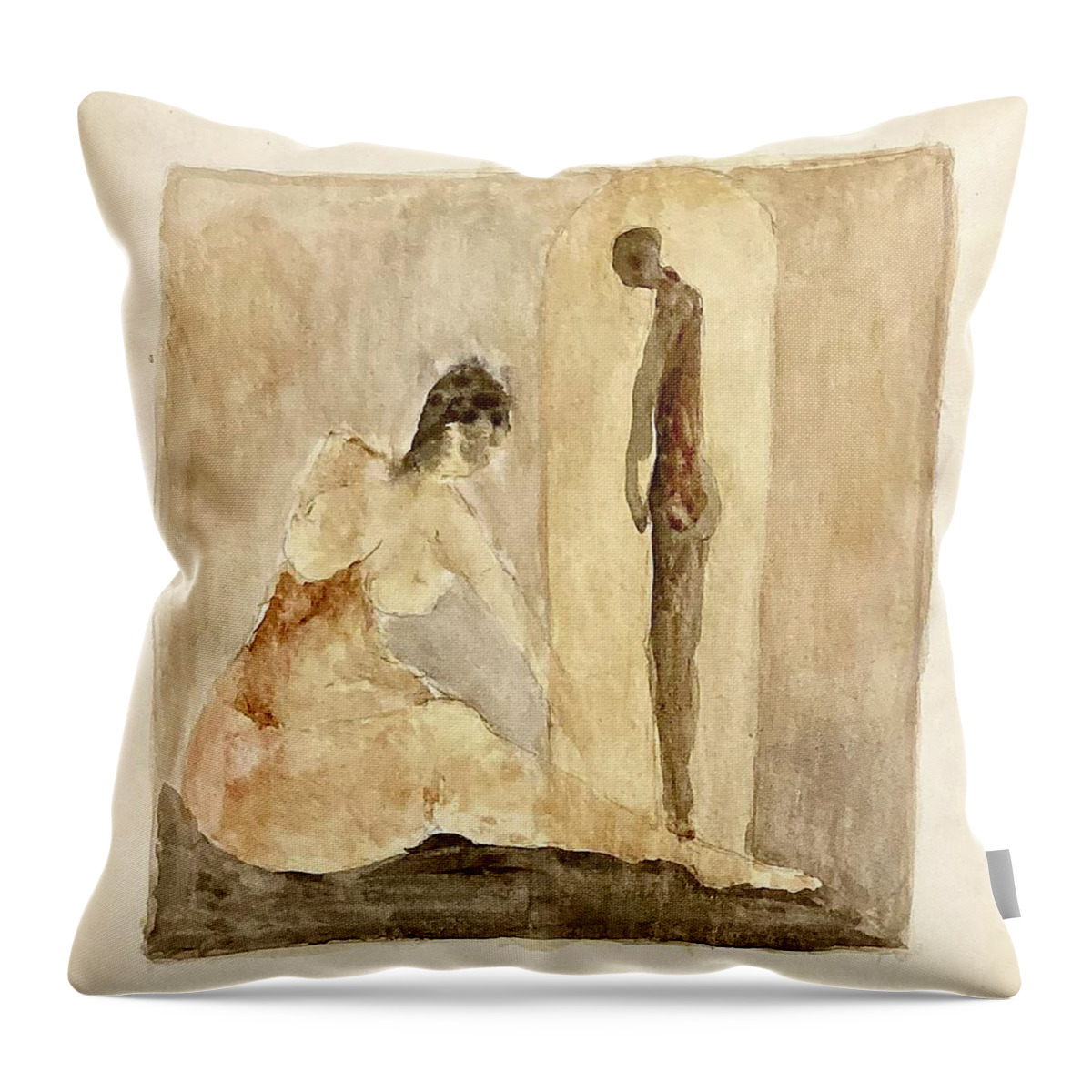 Earth Tones Throw Pillow featuring the painting Guilt by David Euler