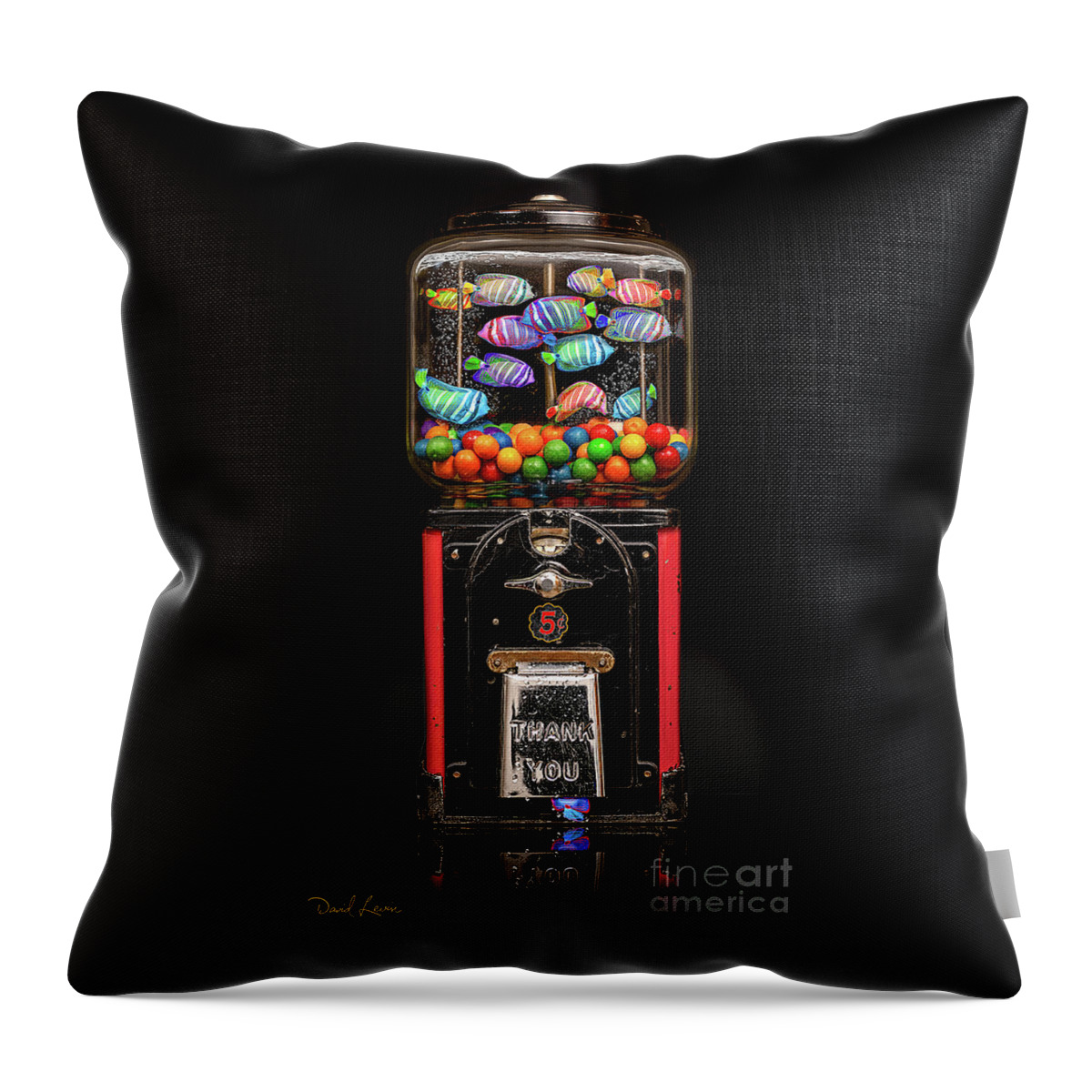 Aquarium Throw Pillow featuring the photograph Gumball Fish by David Levin
