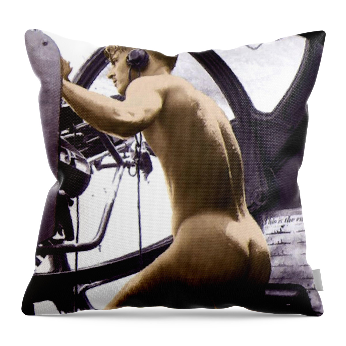 Rabaul Throw Pillow featuring the painting Gunner by Horace Bristol