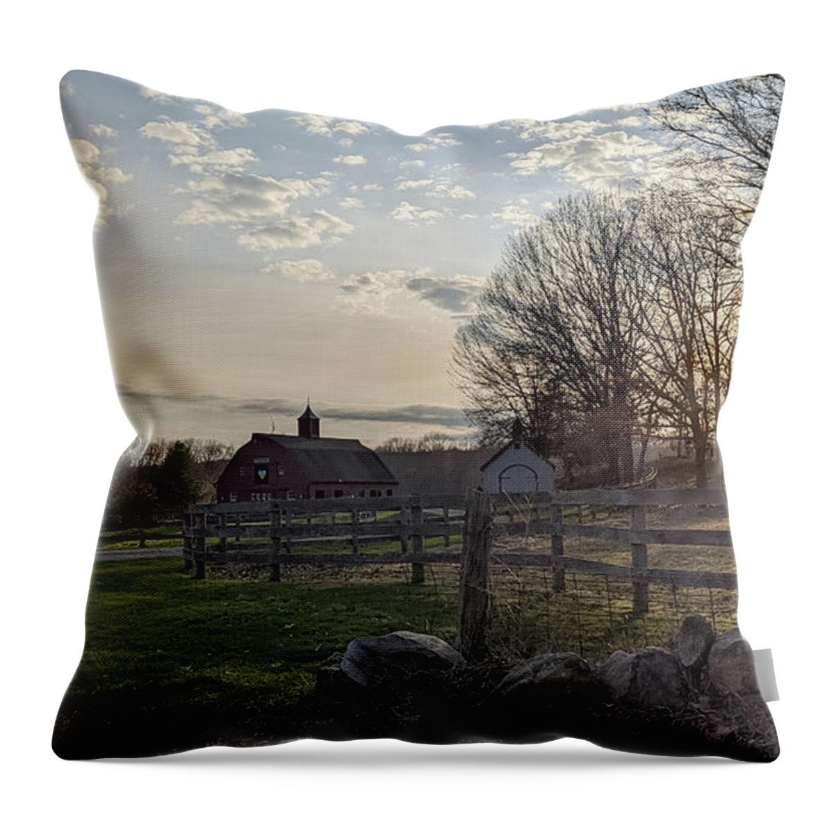 Gypsy Woods Farm Throw Pillow featuring the photograph Gypsy Woods Farm - North Stonington CT by Kirkodd Photography Of New England