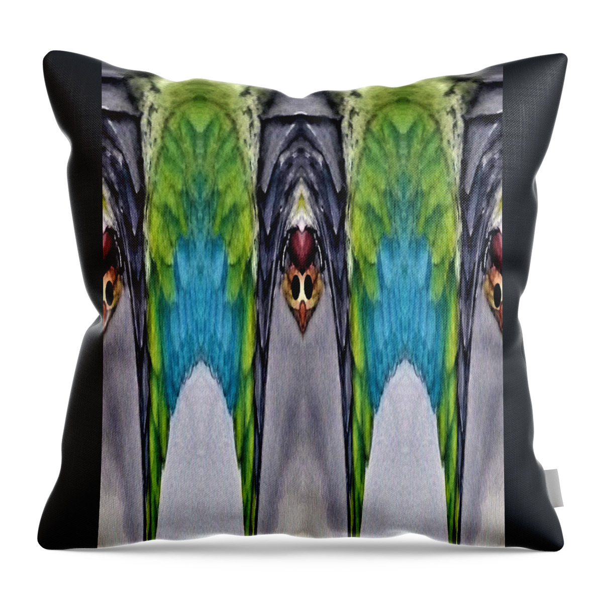 Abstract Art Throw Pillow featuring the digital art Hanging Bats by Ronald Mills