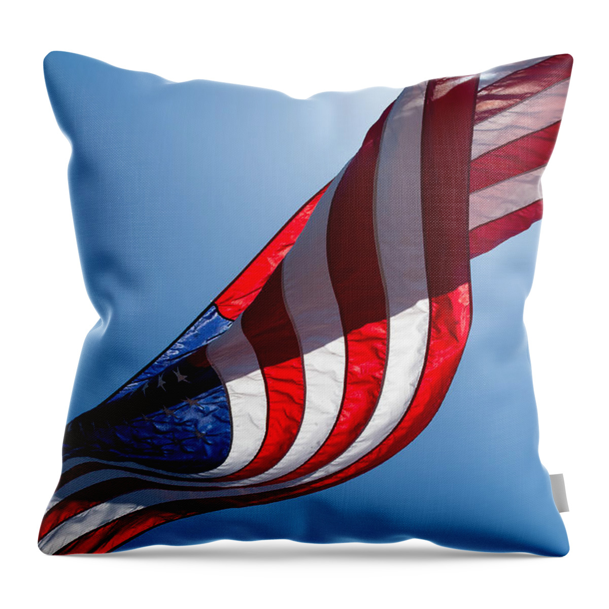 Flag Throw Pillow featuring the photograph Happy Birthday America by Linda Bonaccorsi
