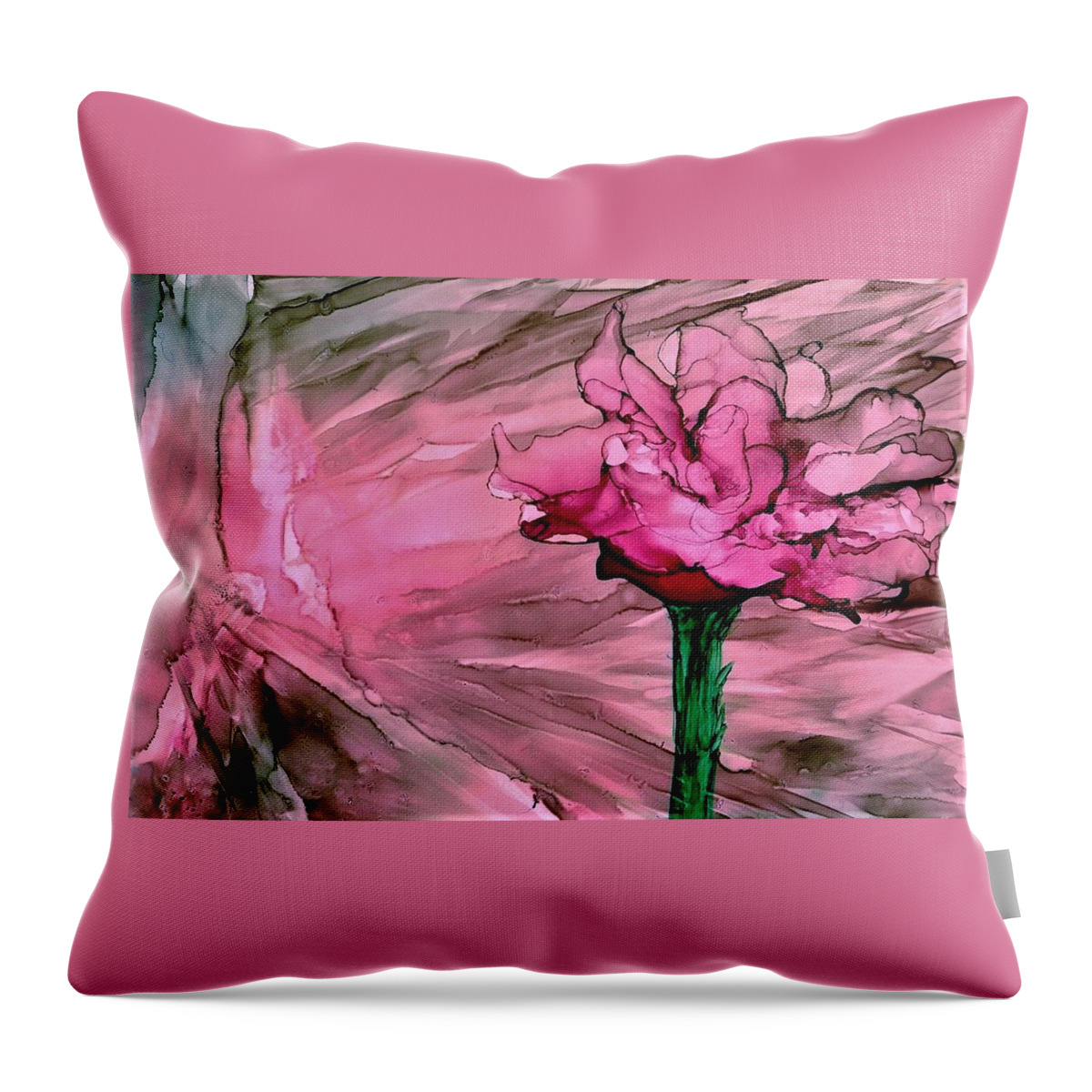 Pink Throw Pillow featuring the painting Happy Birthday by Angela Marinari