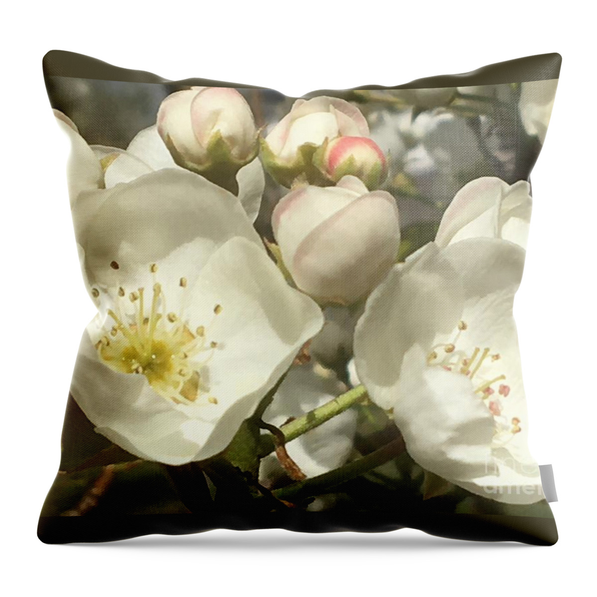 Pear Flowers Throw Pillow featuring the photograph Happy Family by Carmen Lam