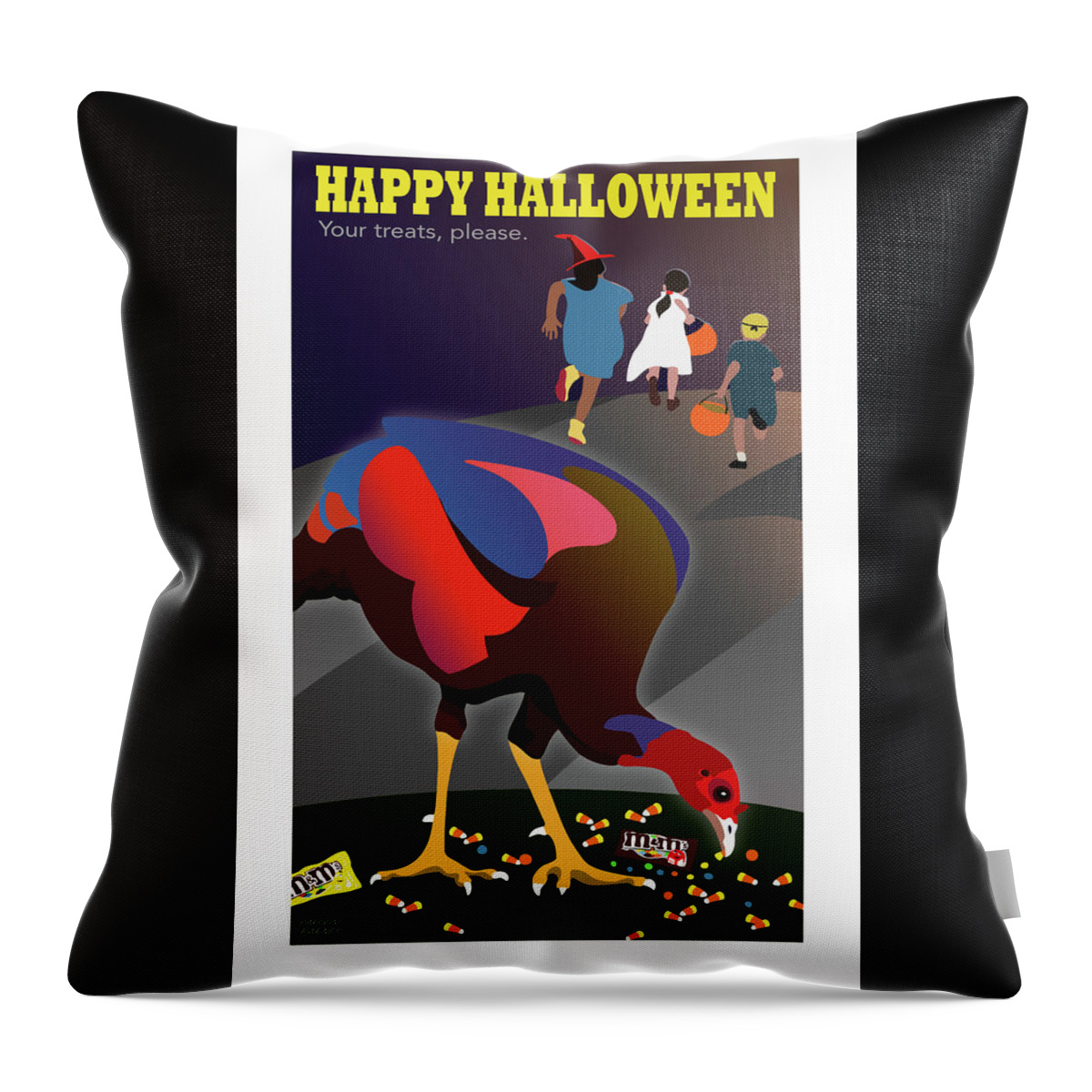 Halloween Throw Pillow featuring the digital art Happy Halloween by Caroline Barnes