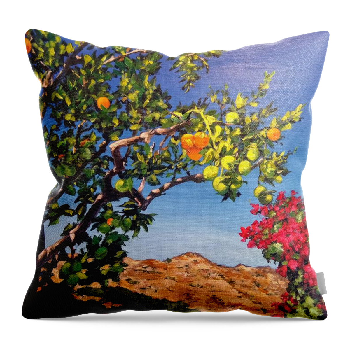 Harmony Throw Pillow featuring the painting Harmonious living by Ray Khalife