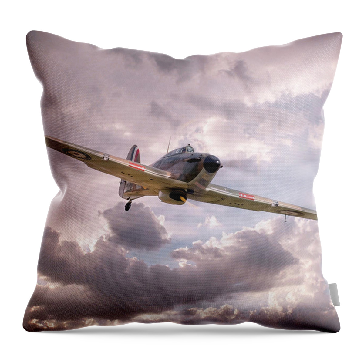 Hawker Hurricane Throw Pillow featuring the digital art Hawker Hurricane by Airpower Art