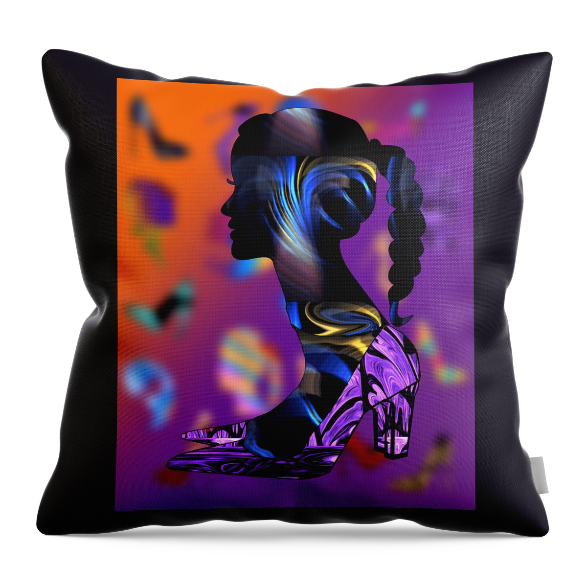 Abstract Throw Pillow featuring the digital art Head Over Heels - No.3 by Ronald Mills