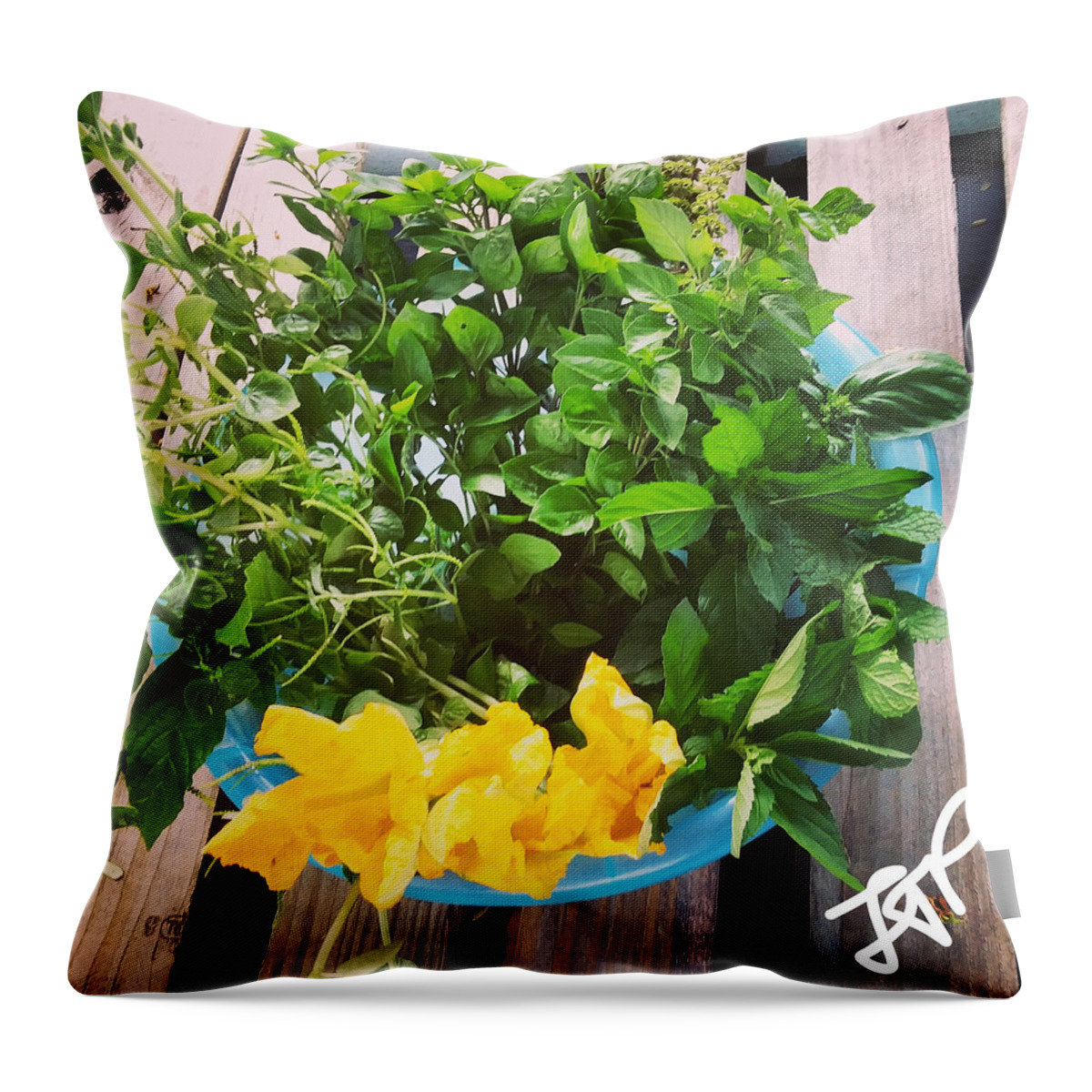 Food Throw Pillow featuring the photograph Heal With Food by Esoteric Gardens KN