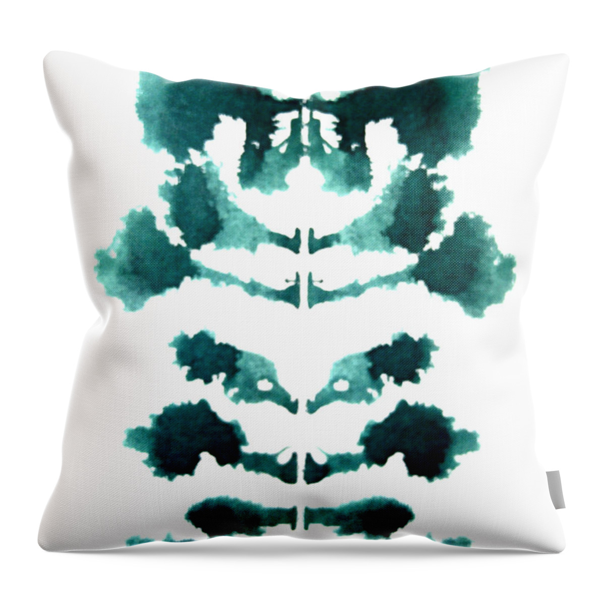 Ink Blot Throw Pillow featuring the painting Heart Chakra by Stephenie Zagorski