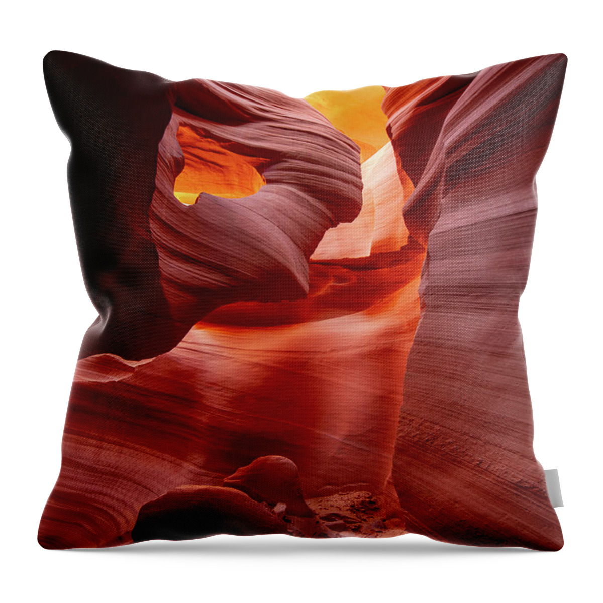 Antelope Canyon Throw Pillow featuring the photograph Heart of Antelope Canyon by Wesley Aston