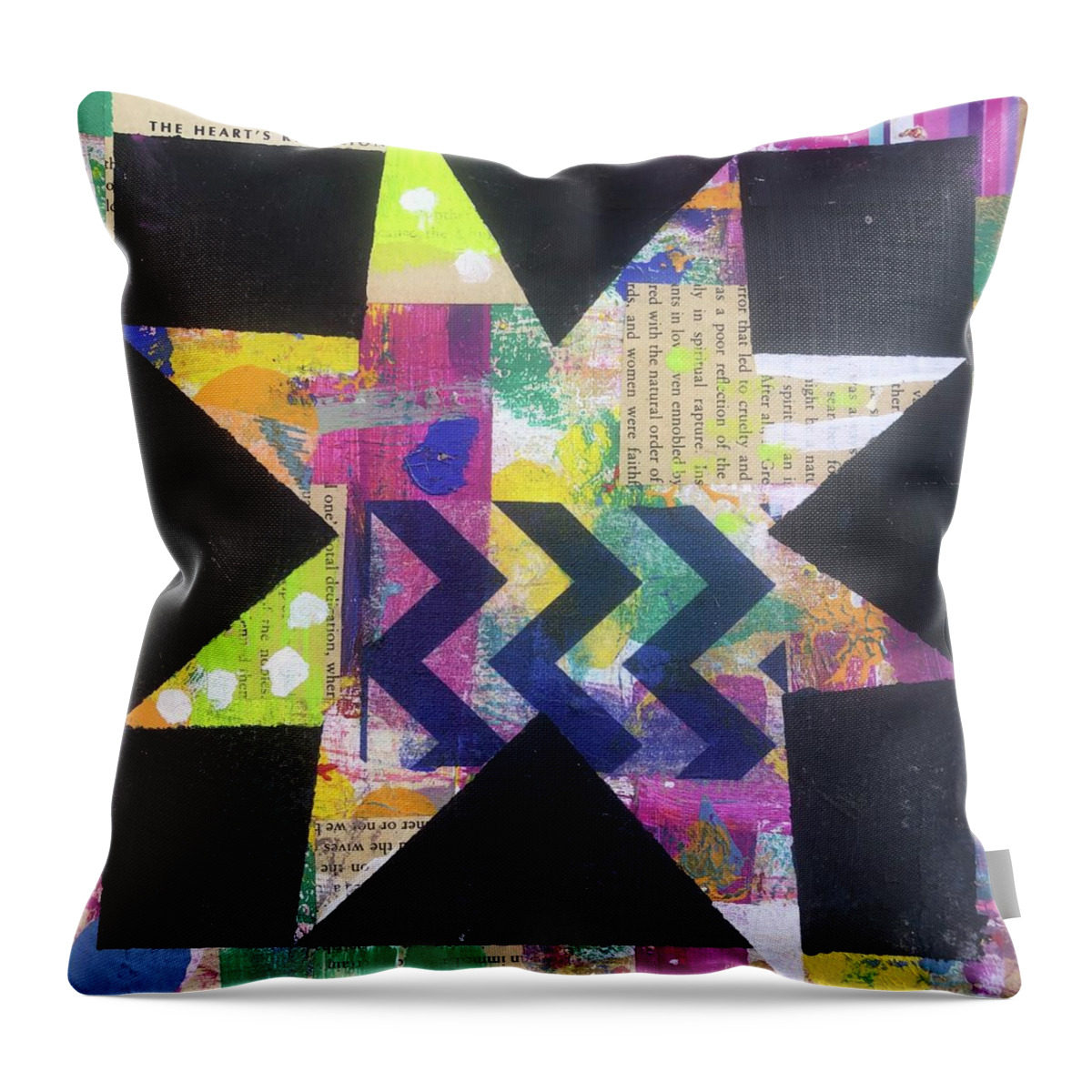 Star Throw Pillow featuring the painting Heart's Rebellion by Cyndie Katz
