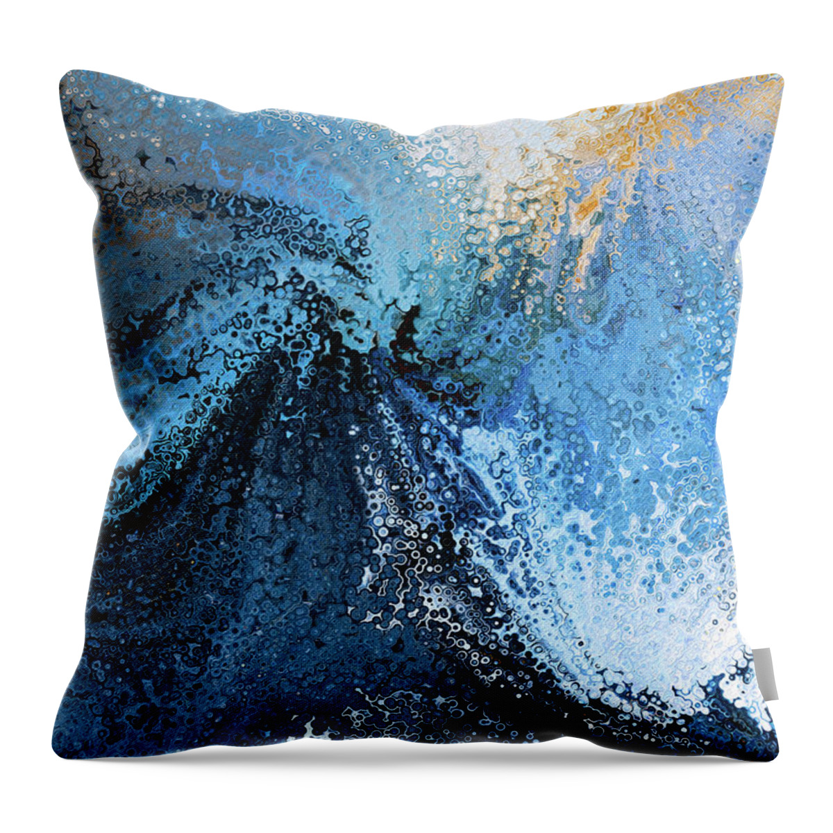 Blue Throw Pillow featuring the painting Hebrews 10 23. Hold Fast. by Mark Lawrence