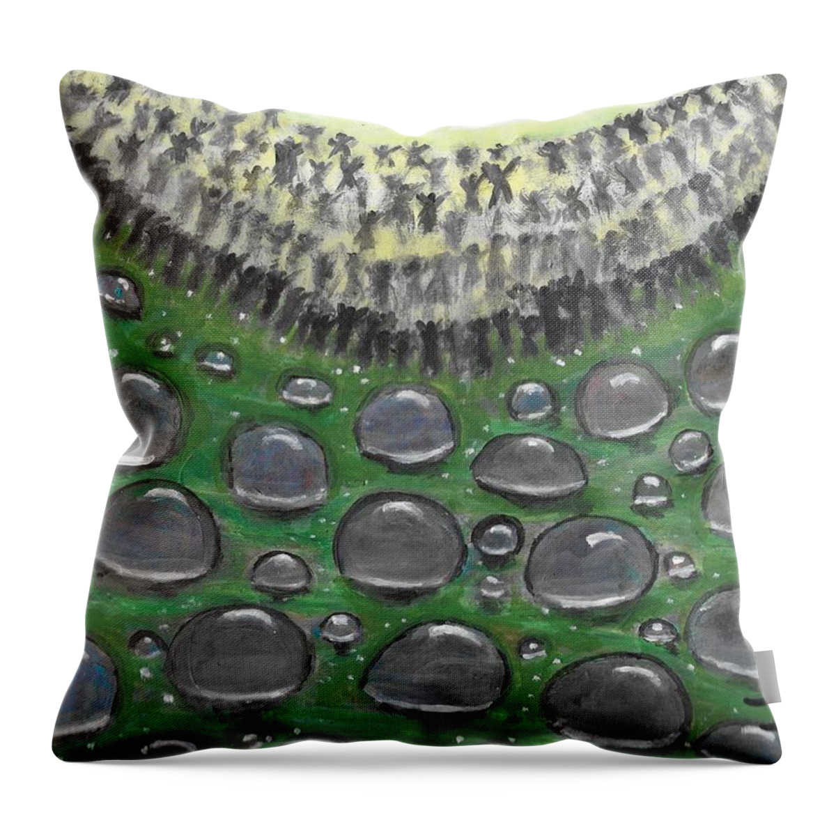 Help Throw Pillow featuring the painting Help by Esoteric Gardens KN