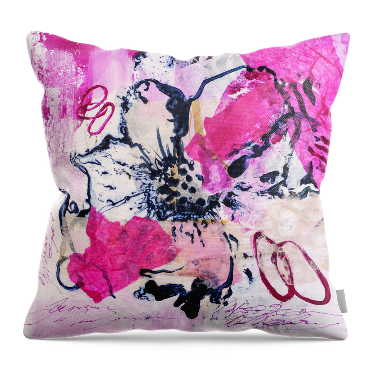 Flower Art Throw Pillow featuring the mixed media Hibiscus by Catherine Jeltes