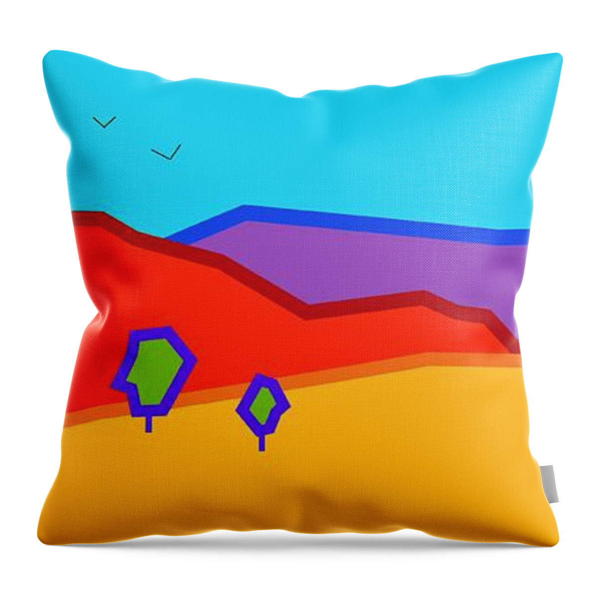 Hills Throw Pillow featuring the digital art Hills and crags by Fatline Graphic Art