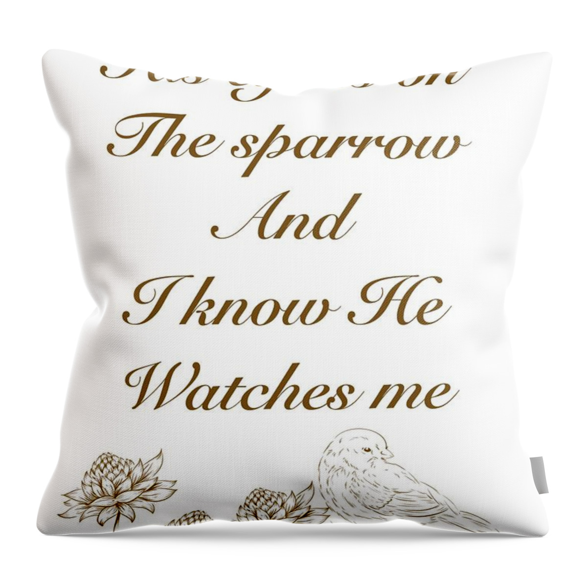Christian Spiritual Religious Inspirational Saying Throw Pillow featuring the digital art His Eye by Gail Kirtz