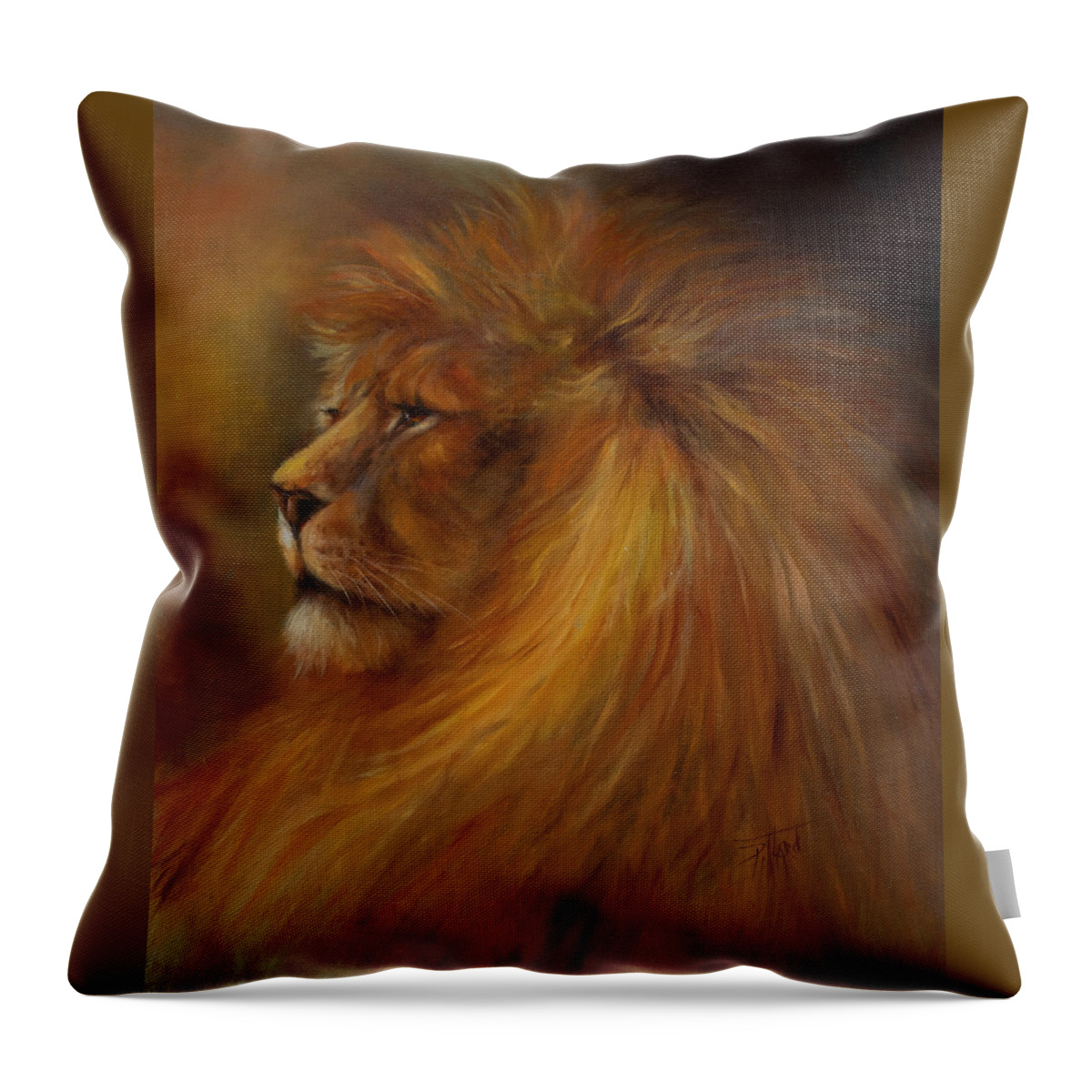 Waiting Room Décor Throw Pillow featuring the painting His Majesty by Lynne Pittard
