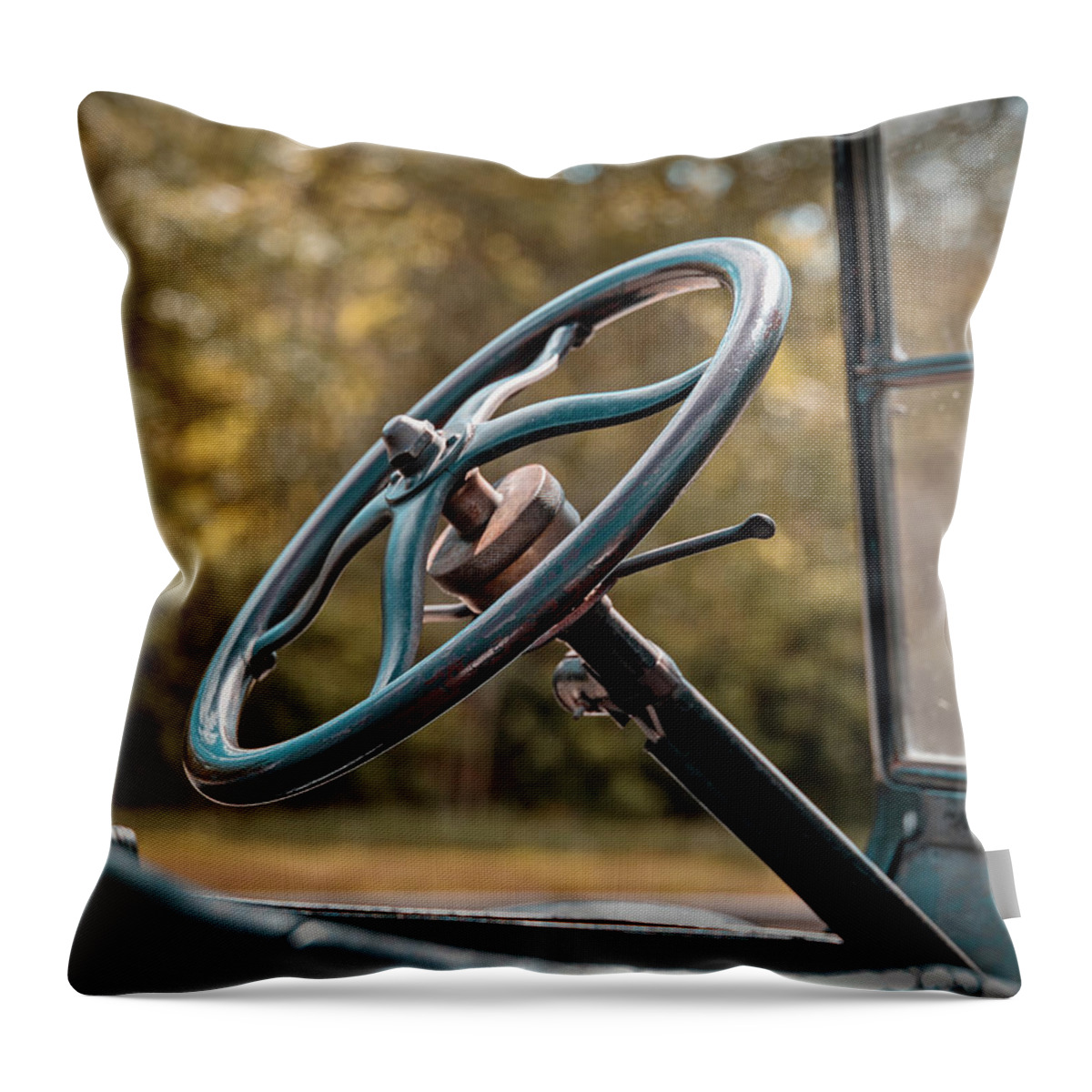 Model T Throw Pillow featuring the photograph Hit the Road by M Kathleen Warren