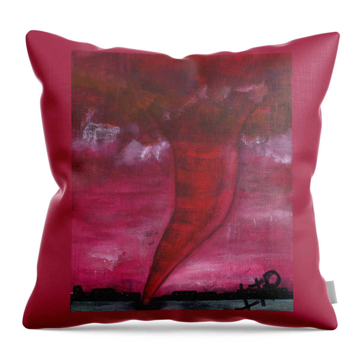Storm Throw Pillow featuring the painting Holy Tornado by Esoteric Gardens KN