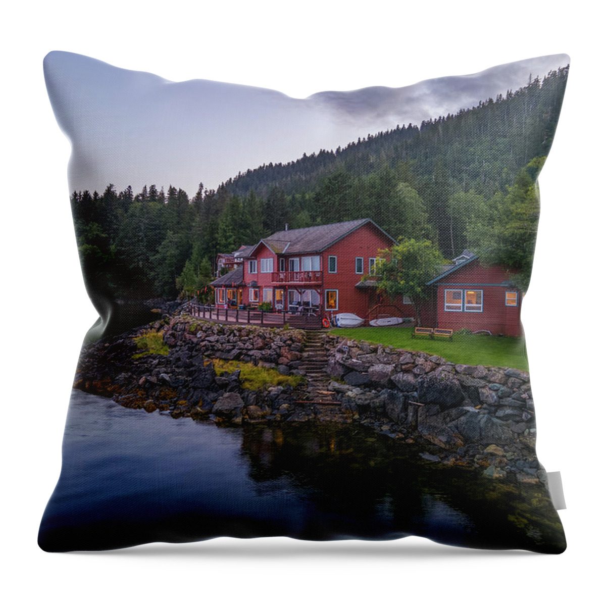  Throw Pillow featuring the photograph Home Herring Cove Twilight by Michael Rauwolf