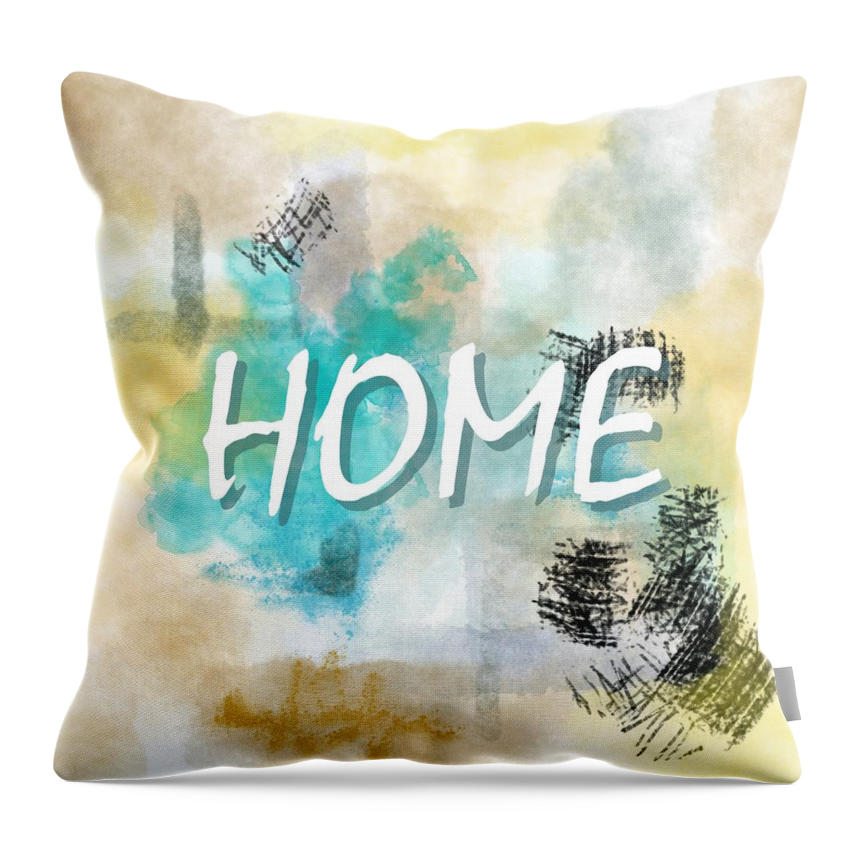 Home Sweet Home Throw Pillow featuring the digital art Home Sweet Home Abstract 68 by Lucie Dumas