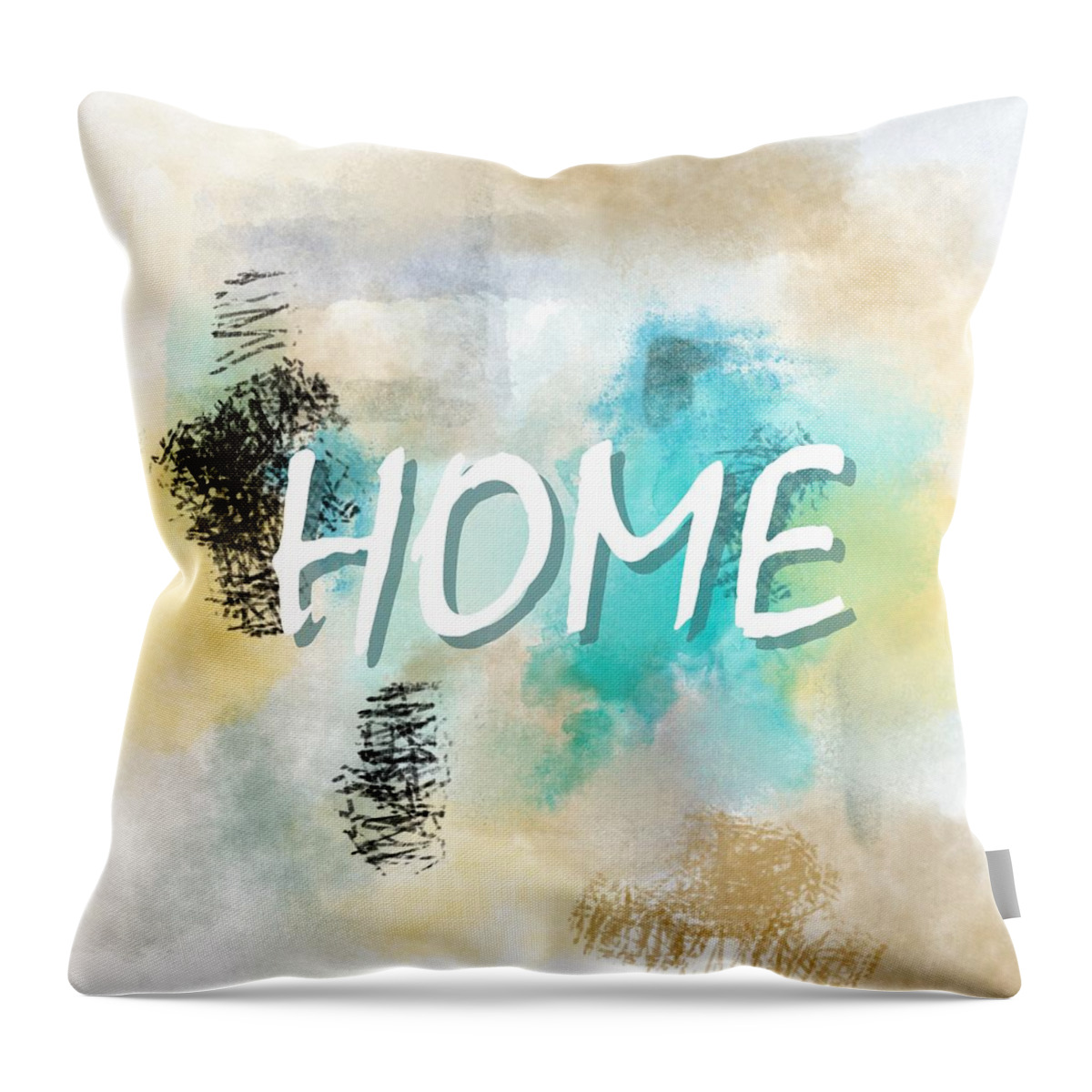 Home Sweet Home Throw Pillow featuring the digital art Home sweet home Abstract 70 by Lucie Dumas