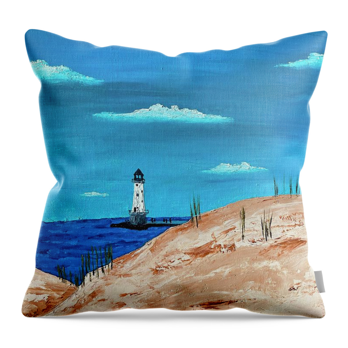 Oil Painting Throw Pillow featuring the painting Home View by Lisa White