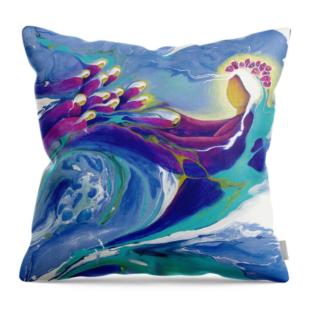Divine Mother Throw Pillow featuring the painting Homecoming by Darcy Lee Saxton