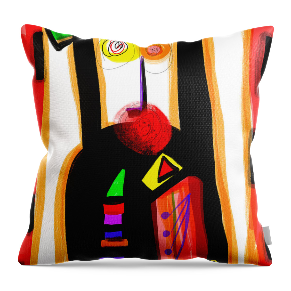 Happy Throw Pillow featuring the digital art Hooray by Susan Fielder