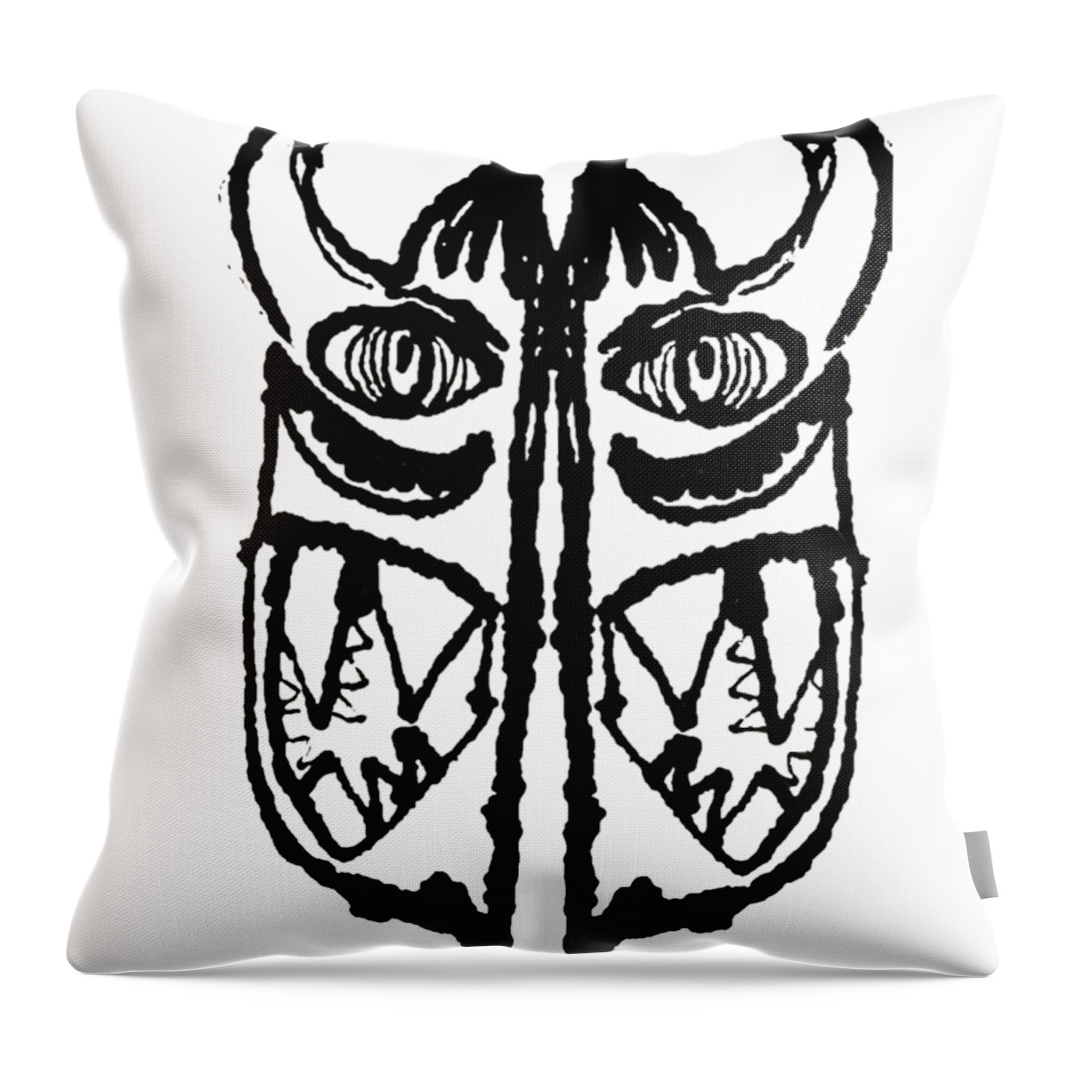 Abstract Throw Pillow featuring the painting Mask by Stephenie Zagorski