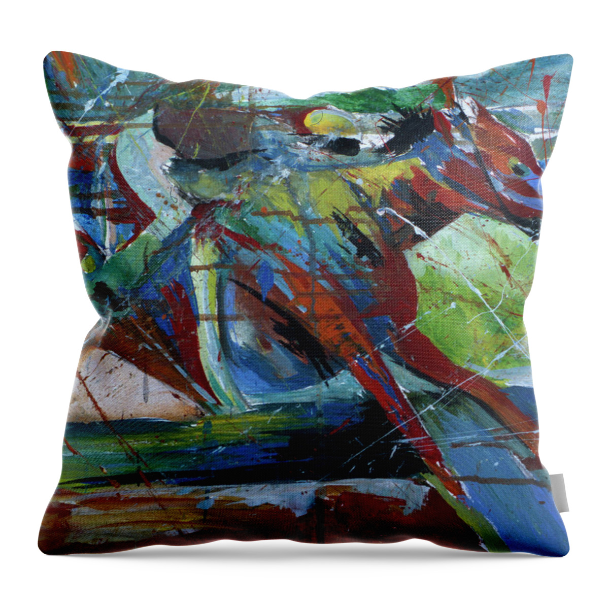 Kentucky Horse Racing Throw Pillow featuring the painting Horse Energy by John Gholson