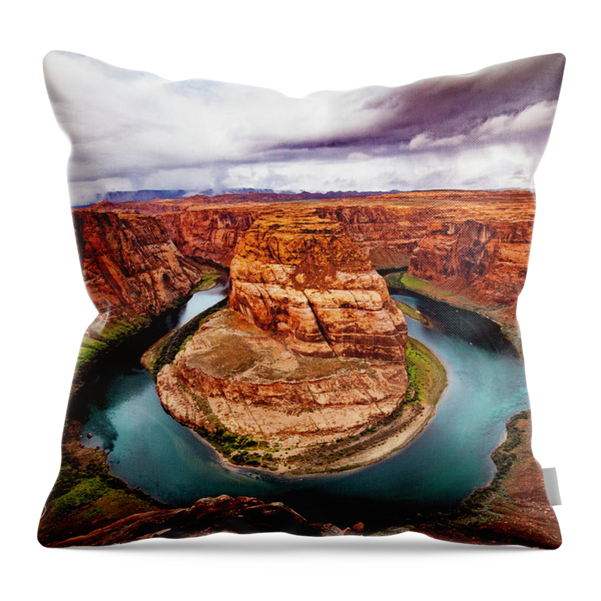 Arizona Throw Pillow featuring the photograph Horseshoe Bend by Darcy Dietrich