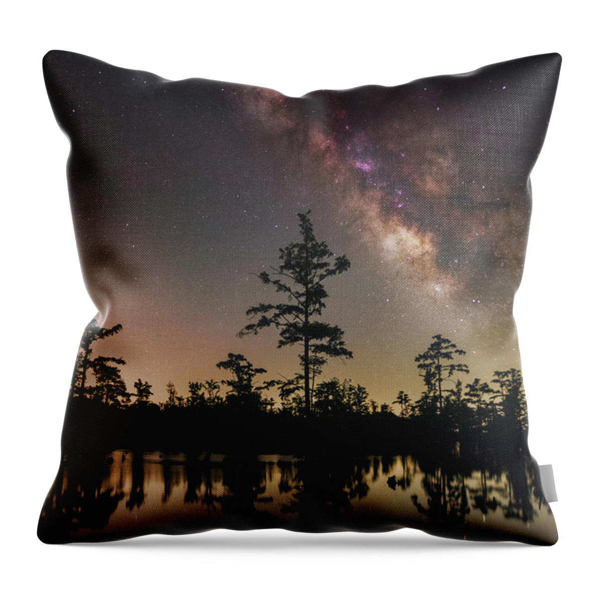 Nightscape Throw Pillow featuring the photograph Horseshoe Lake by Grant Twiss