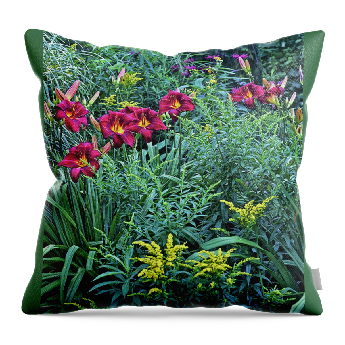 Summer Throw Pillow featuring the photograph Hot July Daylilies by Janis Senungetuk