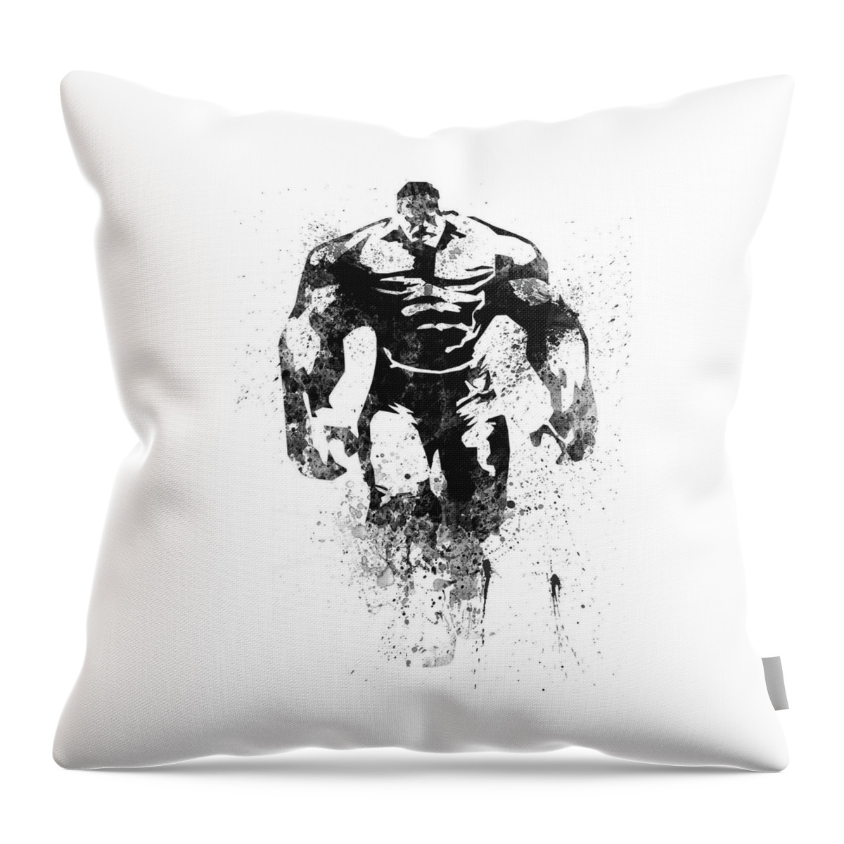 Hulk Throw Pillow featuring the digital art Hulk Watercolor by Naxart Studio
