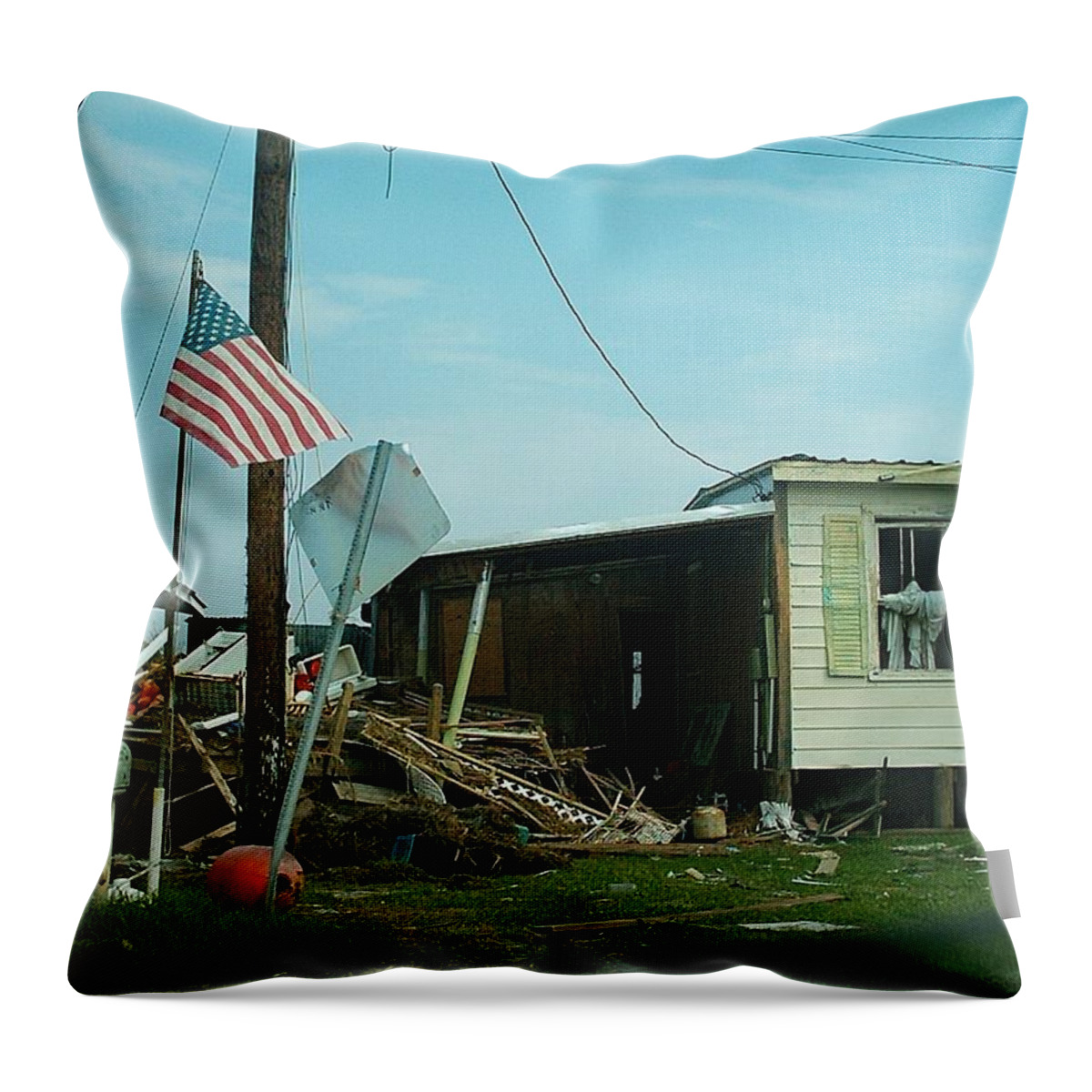  Throw Pillow featuring the photograph Hurricane Katrina Series - 7 by Christopher Lotito