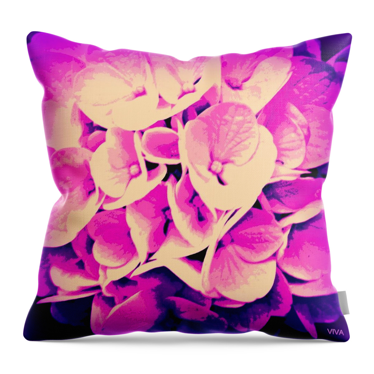 Hydrangea Throw Pillow featuring the photograph Hydrangea Purple Glory Moderne by VIVA Anderson