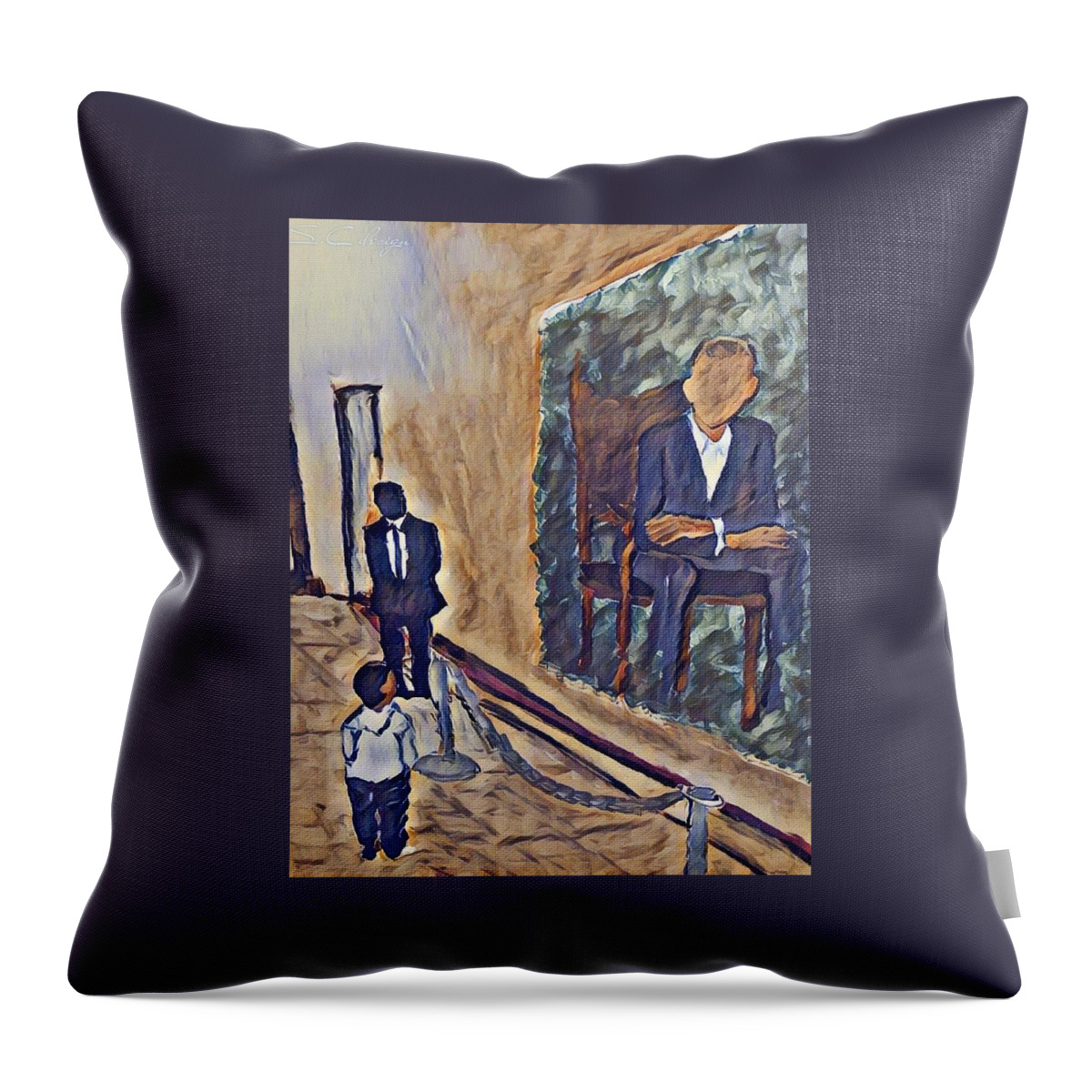  Throw Pillow featuring the painting I Can by Angie ONeal