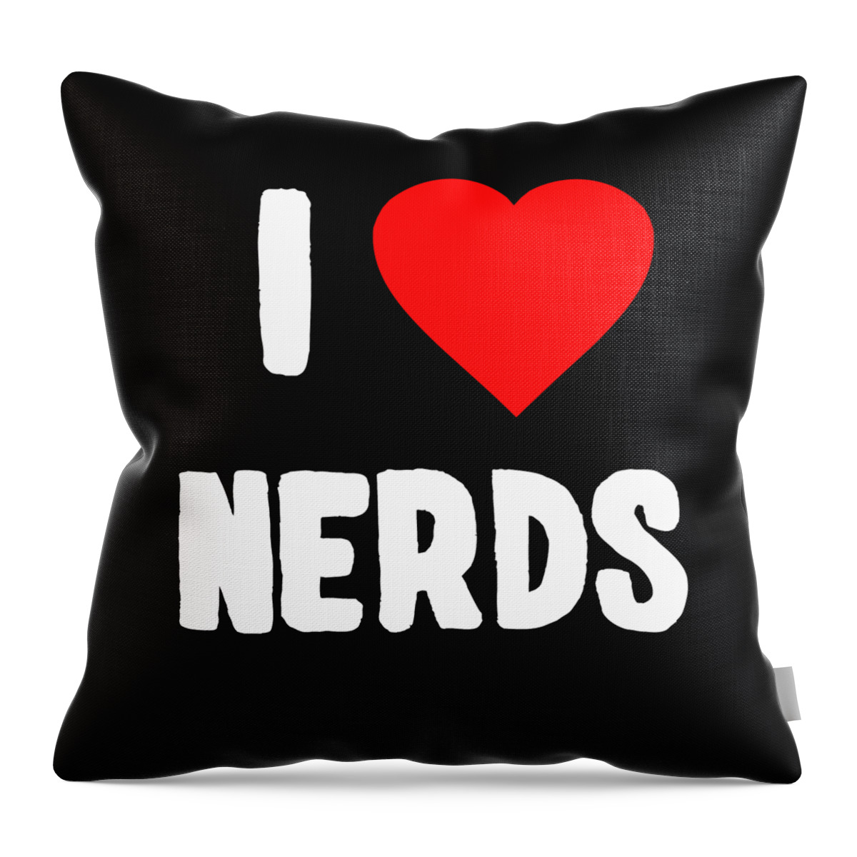 Funny Throw Pillow featuring the digital art I Love Nerds by Flippin Sweet Gear